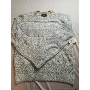 Seven Tide Mens Beachcomber Crew Neck Sweater Blue White Speckled Knit Size L